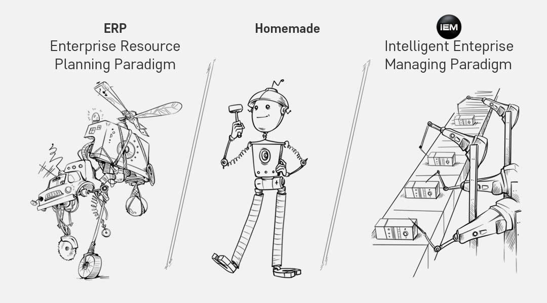 IEM-platform system vs in-house developed systems and ERP-systems